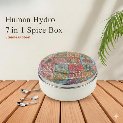 Human Hydro Deliq Series Premium Diamond Cut Traditional Masala container 20 cm | Spice box | 7 Diamond Cut Containers - Image 4
