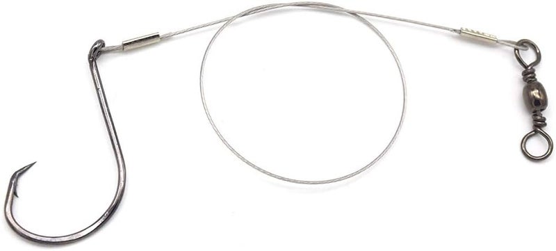 SENYUBBY 1#-8/0# Offset Octopus Hooks Rig, Fishing Wire Leader -Heavy Duty Stainless Steel Wire Line Leaders with Rolling Swivel and Barb Hooks, Fishing Lure Bait Rig Saltwater… - Image 2