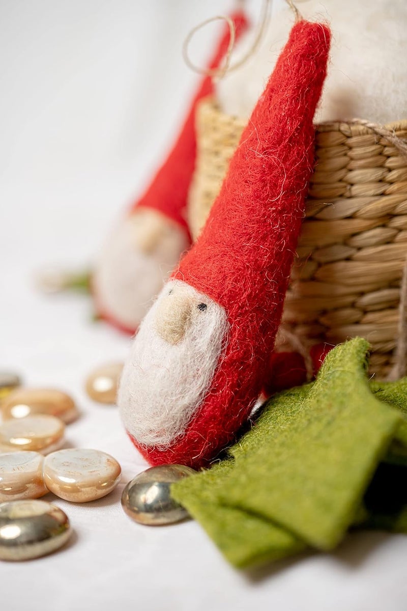 dekulture De Kulture Handmade Premium Felt Doll Christmas Ornament Eco Friendly Needle Felted Stuffed Ideal for Home Office Decoration Holiday Decor 43x15x62 LWH Inches - Image 2