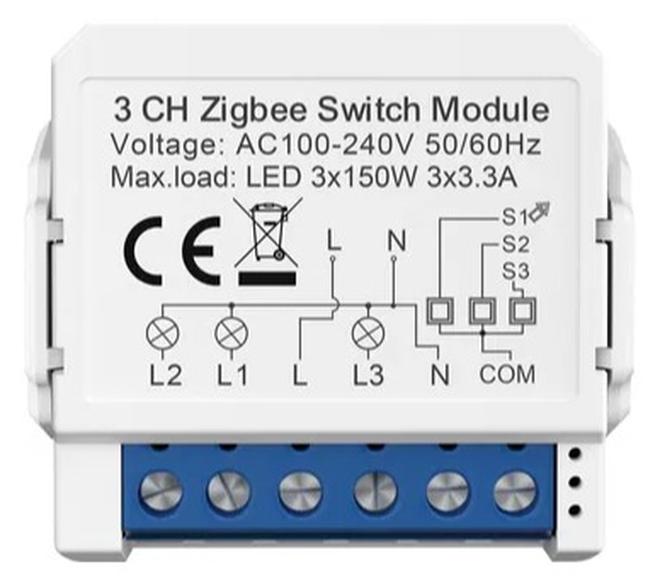 Tuya Smart Zigbee 3 Gang Light Mini Switch Works with Amazon Google Home - Image 1