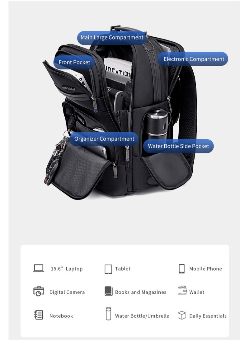 ARCTIC HUNTER - Large Business Travel Laptop Backpack Wear Resistant Durable Trip Bag with Independent Laptop and Tablet Computer Compartment B00492 Grey - Image 1