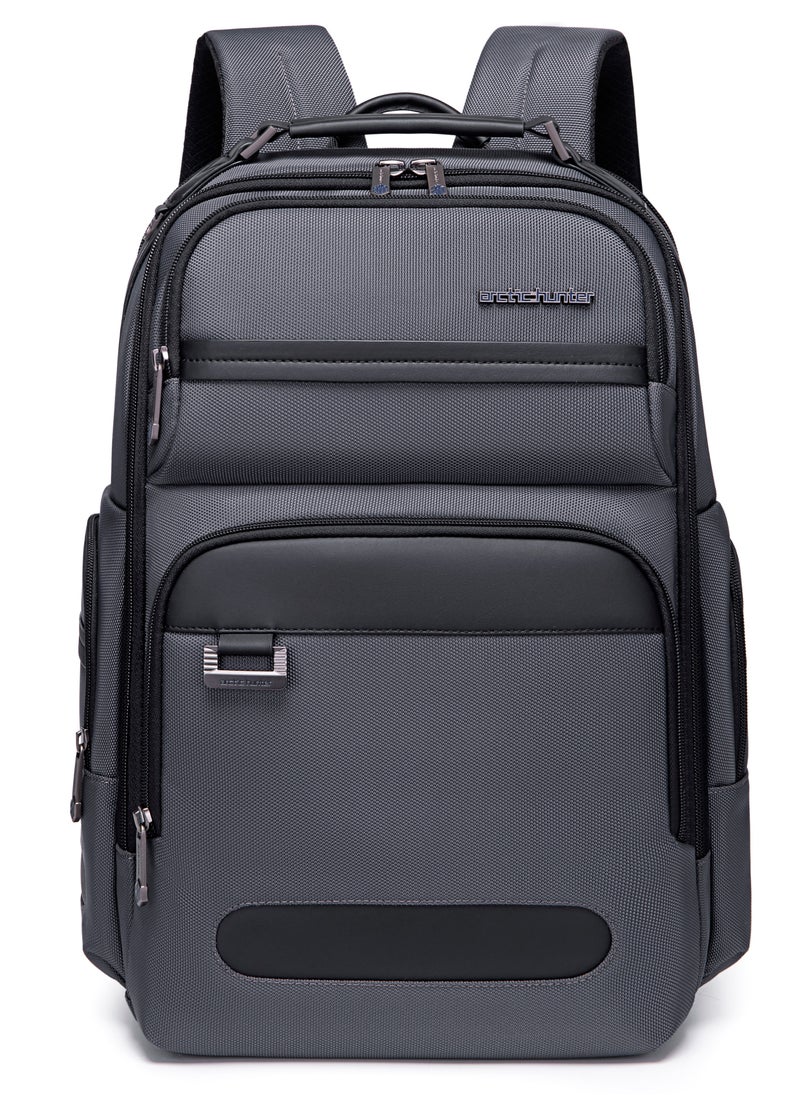ARCTIC HUNTER - Large Business Travel Laptop Backpack Wear Resistant Durable Trip Bag with Independent Laptop and Tablet Computer Compartment B00492 Grey - Image 1