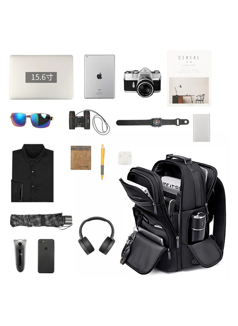 ARCTIC HUNTER Large Business Travel Laptop Backpack Wear Resistant Durable Trip Bag with Independent Laptop and Tablet Computer Compartment B00492 Grey