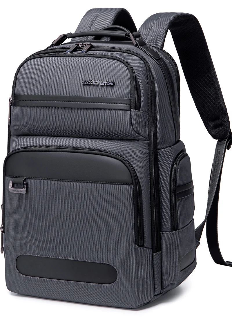 أركتيك هانتر Large Business Travel Laptop Backpack Wear Resistant Durable Trip Bag with Independent Laptop and Tablet Computer Compartment B00492 Grey