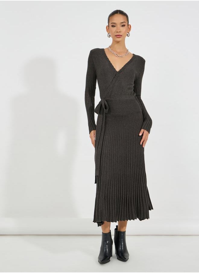 Pleated Hem Knitted Sweater Midi Dress with Tie Belt - pzsku/Z7279EA91FB847A6A3F6DZ/45/_/1729170477/2f849b41-8d11-4f3f-b78b-36de79f2701c