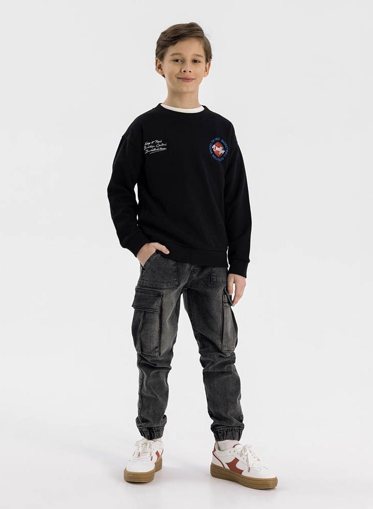 MINOTI Boys Crew Sweatshirt with Print  - Image 5
