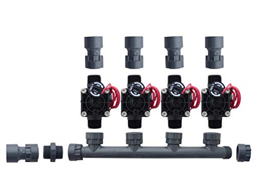 SPW Hunter PGV101-MM 4 Zone Dura Manifold Valve Kit with Flow Control - Slip PGV101G (4 zone) - Image 3