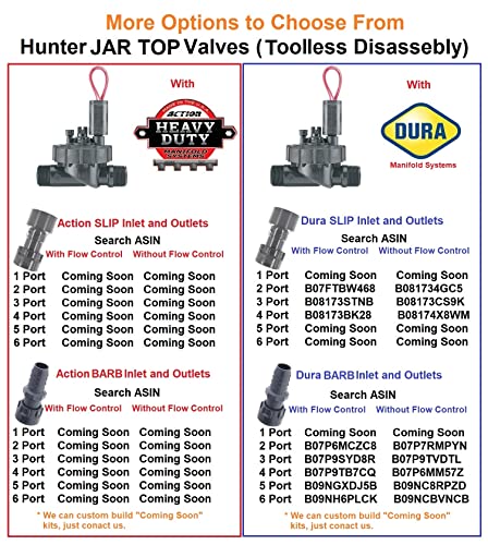 SPW Hunter PGV101-MM 4 Zone Dura Manifold Valve Kit with Flow Control - Slip PGV101G (4 zone) - Image 2