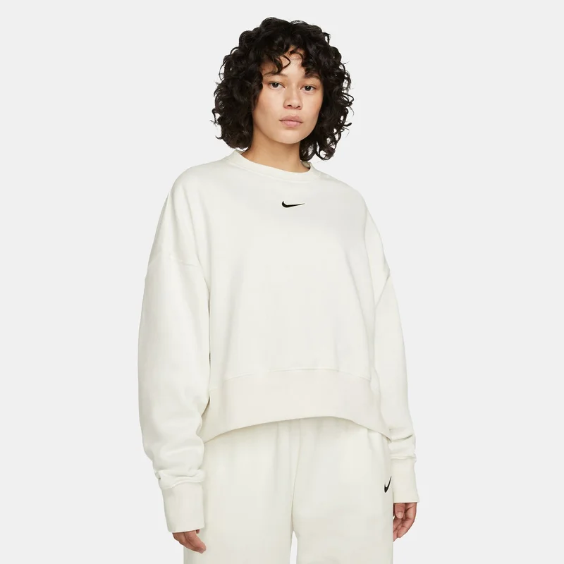 Nike White Women's Sportswear Phoenix Fleece Sweatshirt for Women | Best Price UAE