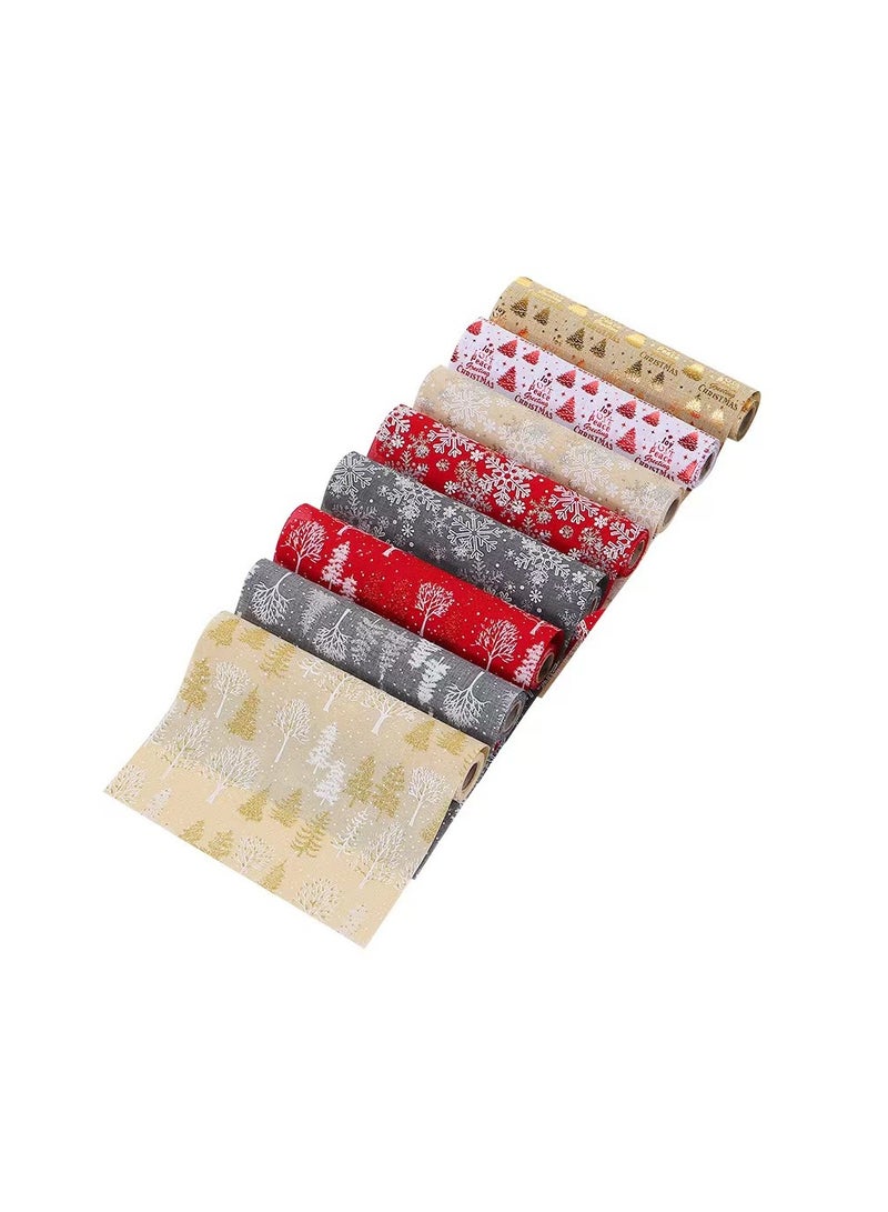 أكاليكس طويل مفرش المائدة العدائين ، عيد ميلاد سعيد شجرة و ندفة الثلج طباعة طاولة مستديرة زينة لحفلات أعياد الميلاد الولائم (28 * 270 سنتيمتر) - Image 2