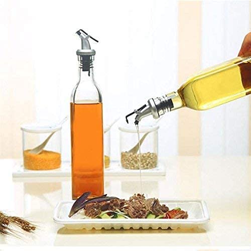MIRARIYA Glass Olive Oil Vinegar Dispenser Gravy Boat Kitchen Oil Bottle Stainless Steel LeakProof Soy Sauce Vinegar Storage Oil Bottle Oil Dispenser Oil Dispenser for Kitchen 500mlPack of 2 - Image 2