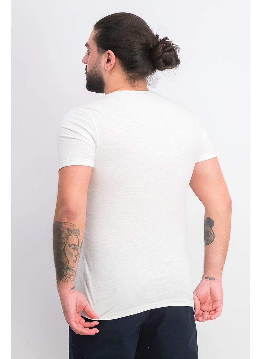 Company Eighty One - Men Crew Neck Short Sleeves Plain T-shirt, White - Image 1