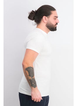 Company Eighty One Men Crew Neck Short Sleeves Plain T-shirt, White  - Image 3