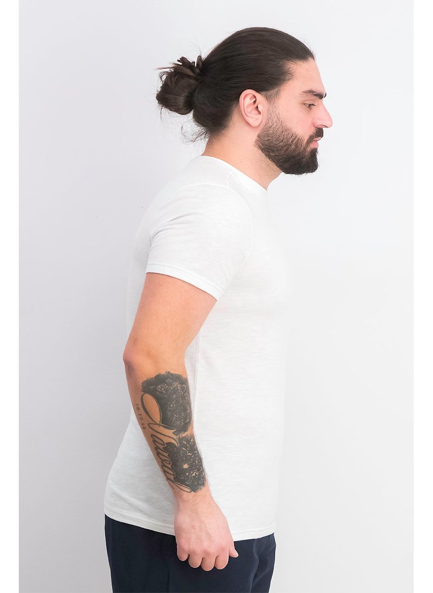 Company Eighty One - Men Crew Neck Short Sleeves Plain T-shirt, White - Image 1