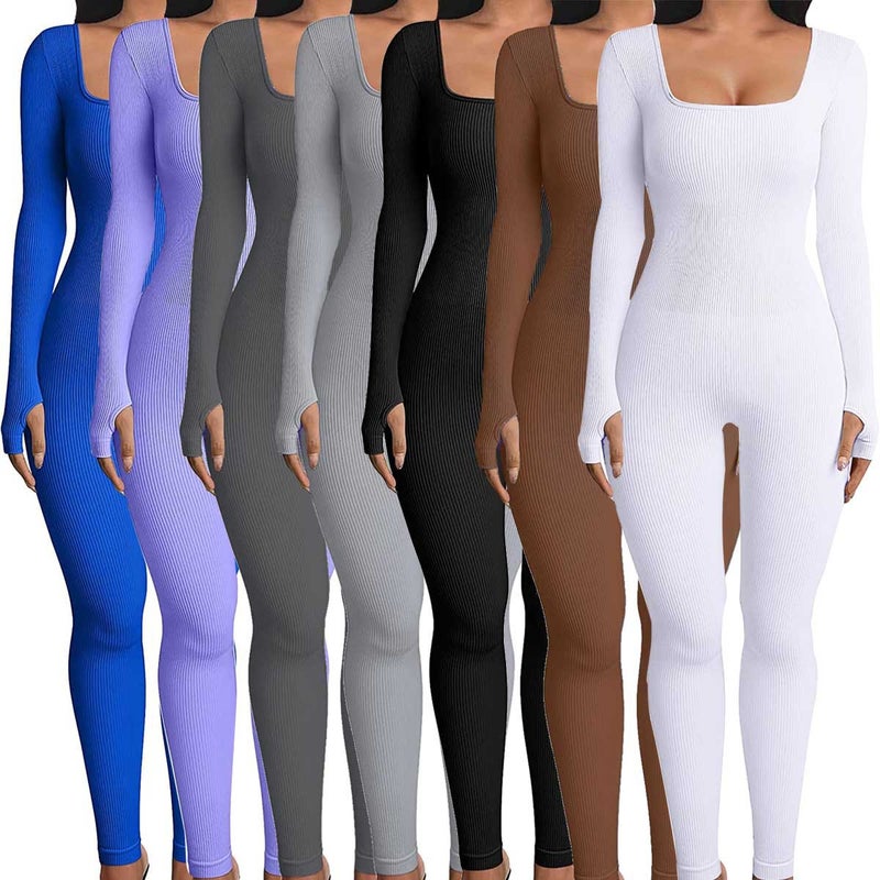 Independent Station Women'S Jumpsuit Threaded Square Collar Hip Slim Jumpsuit - Image 2