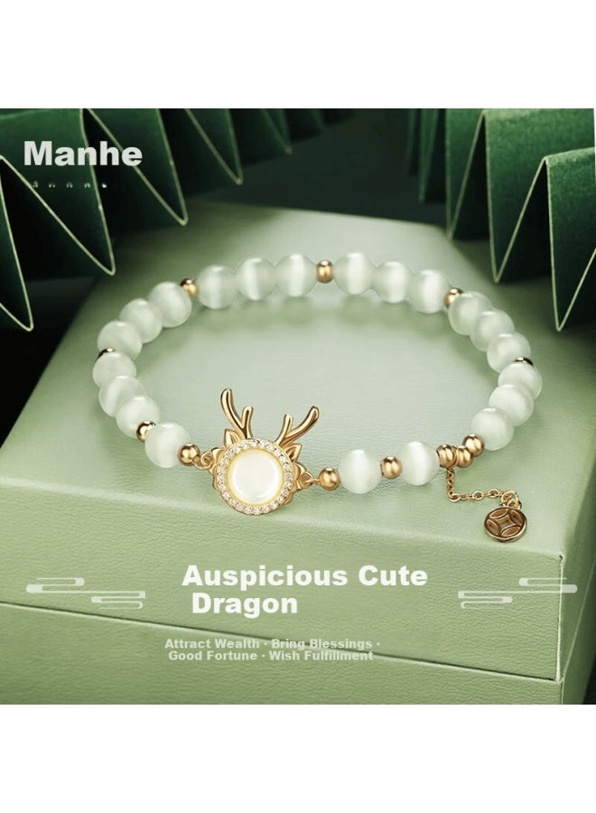 Manhe S925 Silver Bracelet Women's Hetian Jade Bracelet Zodiac Dragon Year elry Birthday Gift For Wife And Female Friends - Image 1