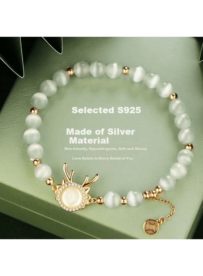 Manhe S925 Silver Bracelet Women's Hetian Jade Bracelet Zodiac Dragon Year elry Birthday Gift For Wife And Female Friends - Image 3