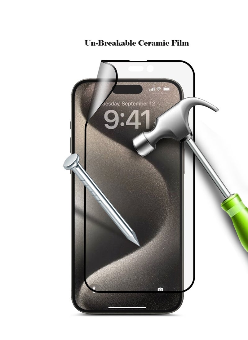 Techie Full Cover 9H Hardness Matte Ceramic  Screen Protector for Apple iPhone 15 – Anti Burst Anti Scratch Anti Fingerprint