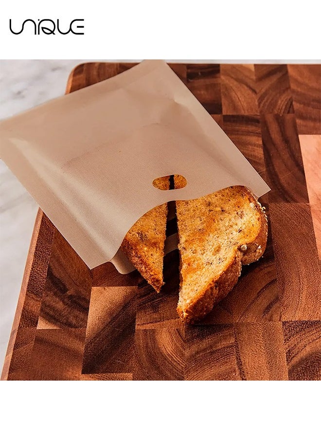 Unique 10 Piece Nonstick Reusable Toaster Bag - Fiberglass Heat Resistant Toaster Bag - For Baking Cheese Sandwich - Toaster Set  - Image 5