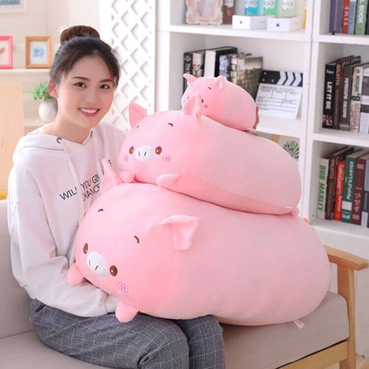 Jensquaify Pig Plush Pillow Soft Pig Stuffed Animal Toy Piggy Body Pillow, 23.6" - Image 3