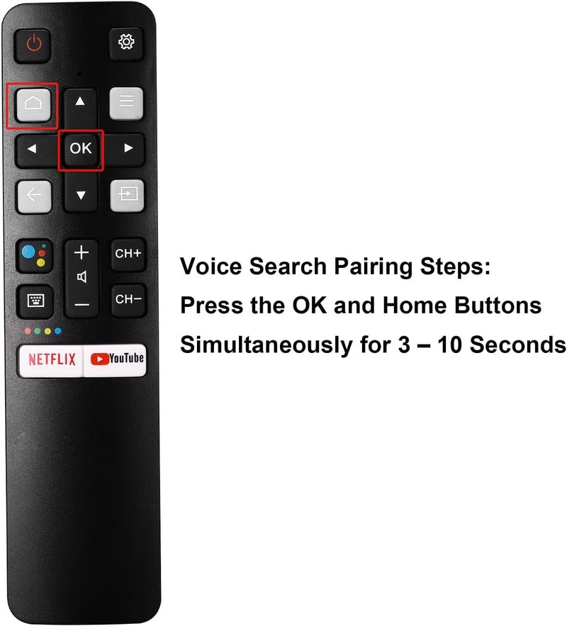 KPDP Original Voice Remote for TCL Android TV RC802V FNR240S330 32S330 43S434 50S434 55S434 65S434 75S434 32S6500A 65P8S 65P8 55P8S 55P8 55EP680 50P8S 50P8 40A325 49S6800 32S6510S 32A325 (Prime Video) - Image 4