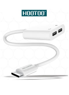 HooToo 2-in-1 Type C Headphone Adapter Charger with Type C Ports Suitable for iPhone 15 Samsung Huawei Xiaomi and More  - Image 1