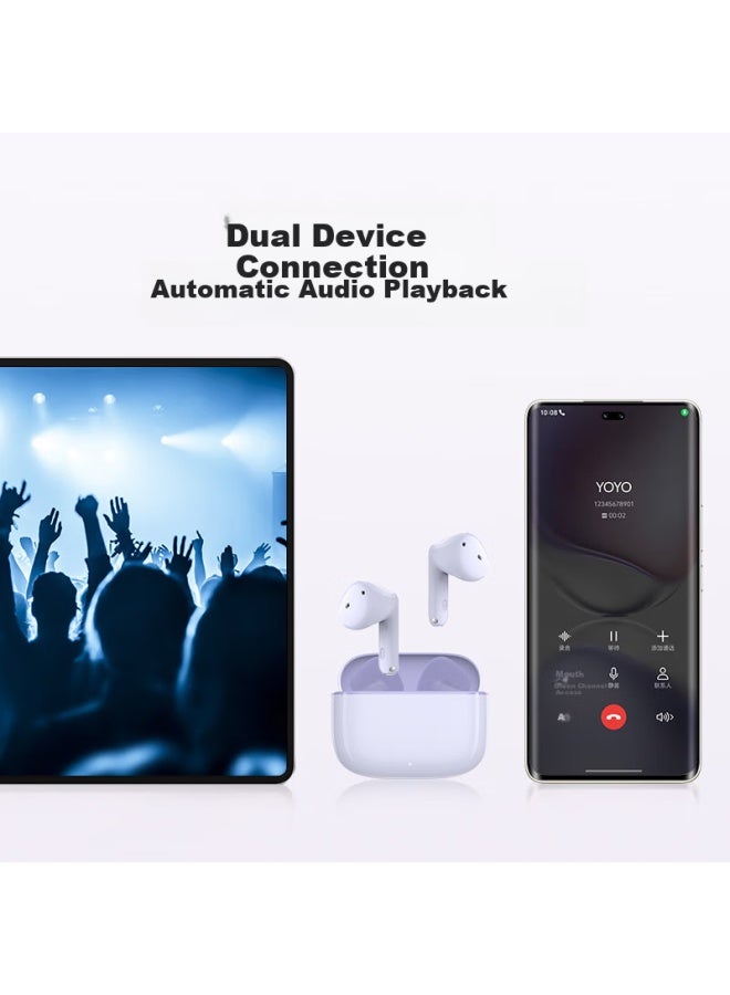 Honor Pick Honor Choice Earphones Geg X7E Youth Edition Dual Device Connection Long Battery Life Call Noise Reduction Large Dynamic Coil Bluetooth Earphones Compatible With Honor, Huawei, Xiaomi Phones Purple - Image 3