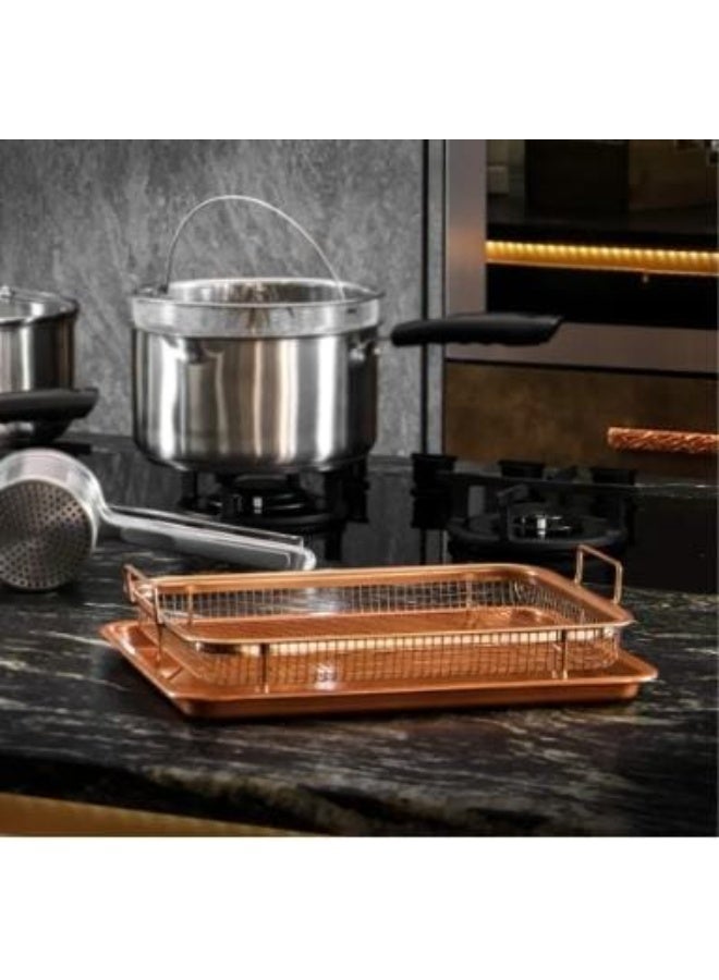 2-piece non-stick oven-baking tray set, brown - Image 1