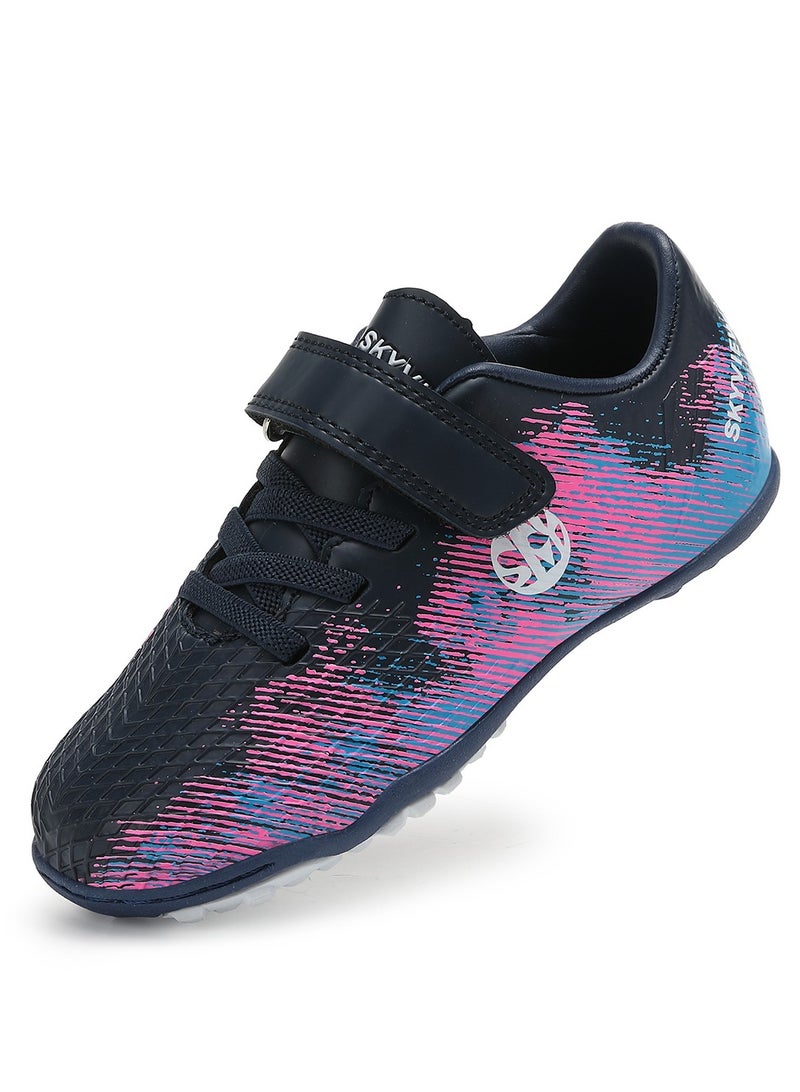 SKY VIEW Boys And Girls Soccer Cleats Turf Soccer Shoes For Kids Indoor Outdoor Children Unisex Football Boots IC or IN Flat Wide Training Sneaker Black Pink - Image 1