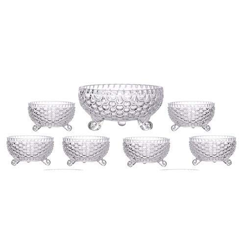 bellemax Glass Serving Bowls Set 7 pcs Dessert Bowl Set Glassware Tableware Serving Bowl Set for IceCream Fruit Candy Pasta Salad Sugar 1 Big Bowl 6 Small Bowl BM01 - Image 3