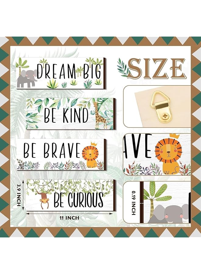 إيروريكس 4 قطع ديكور غرفة نوم الأطفال على شكل غابة سفاري للأطفال الصغار 11 × 3.9 بوصة - Image 3