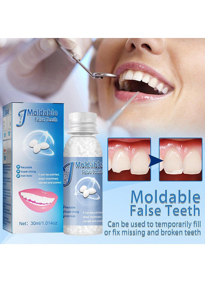 Jaysuing - Jaysuing 30ml Moldable False Teeth White Particles Reusable Non-toxic Temporarily Fill Regain Smile Cosplay DIY - Image 1