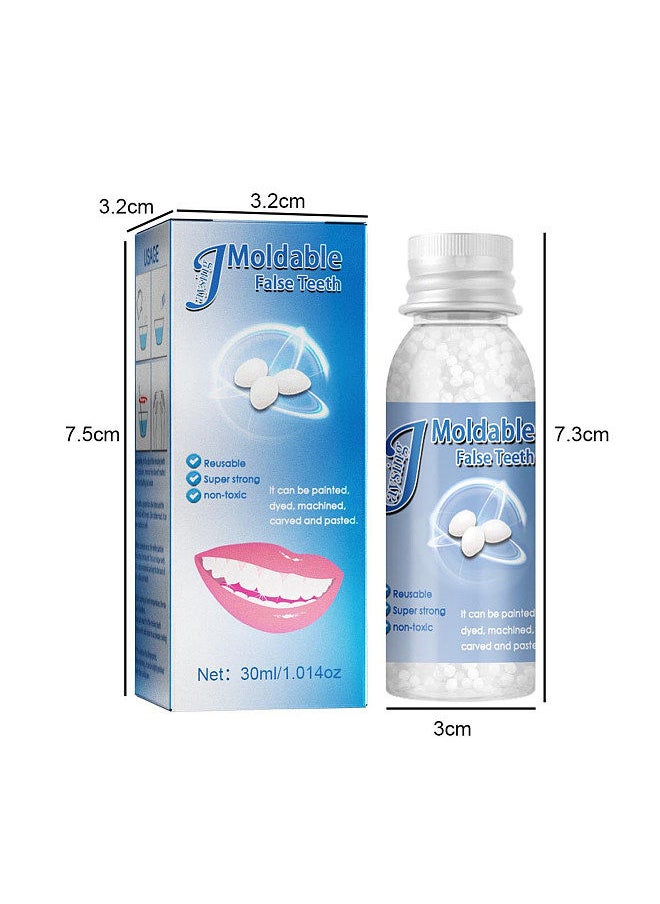 Jaysuing - Jaysuing 30ml Moldable False Teeth White Particles Reusable Non-toxic Temporarily Fill Regain Smile Cosplay DIY - Image 1