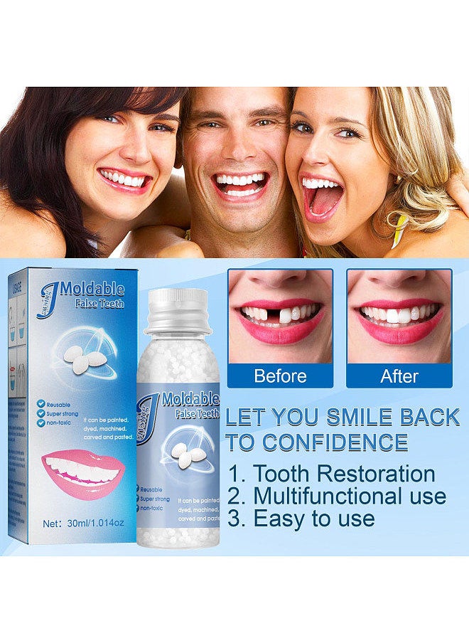 Jaysuing - Jaysuing 30ml Moldable False Teeth White Particles Reusable Non-toxic Temporarily Fill Regain Smile Cosplay DIY - Image 1