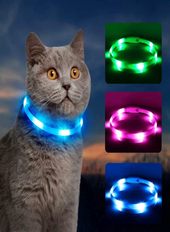 BSEEN Led Dog Collar, BSEEN Light Up Dog Collars USB Rechargeable Flash Dog Necklace, Silicone Cuttable Lighted Puppy Collar, Glowing Dog Walking Lights for Small Dogs& Cats (Blue-XS(40cm)) - Image 1
