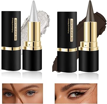 KARLOR Eyeliner Stick waterproof silver dark brown eyeliner pen set 2 pieces creamy eyeliner pen matt quickdrying longlasting waterproof eyeliner cream intensive eyeliner - Image 3