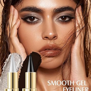 KARLOR Eyeliner Stick waterproof silver dark brown eyeliner pen set 2 pieces creamy eyeliner pen matt quickdrying longlasting waterproof eyeliner cream intensive eyeliner - Image 4
