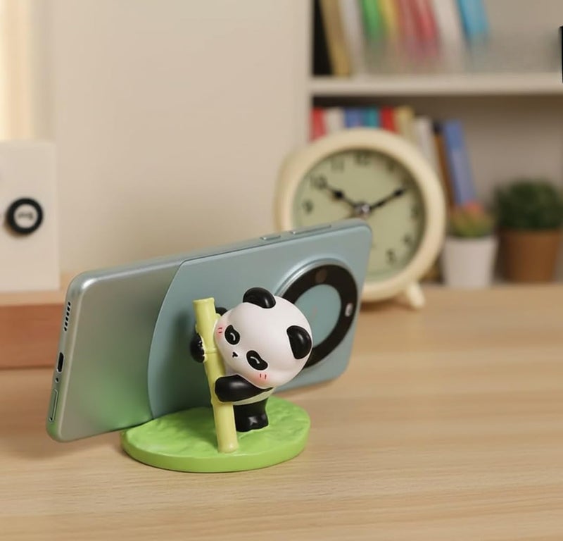 DEOXY Cute Panda Mobile Phone Stand, Resin Desktop Holder for Video Watching, Reading, Home Office Decor - Image 2