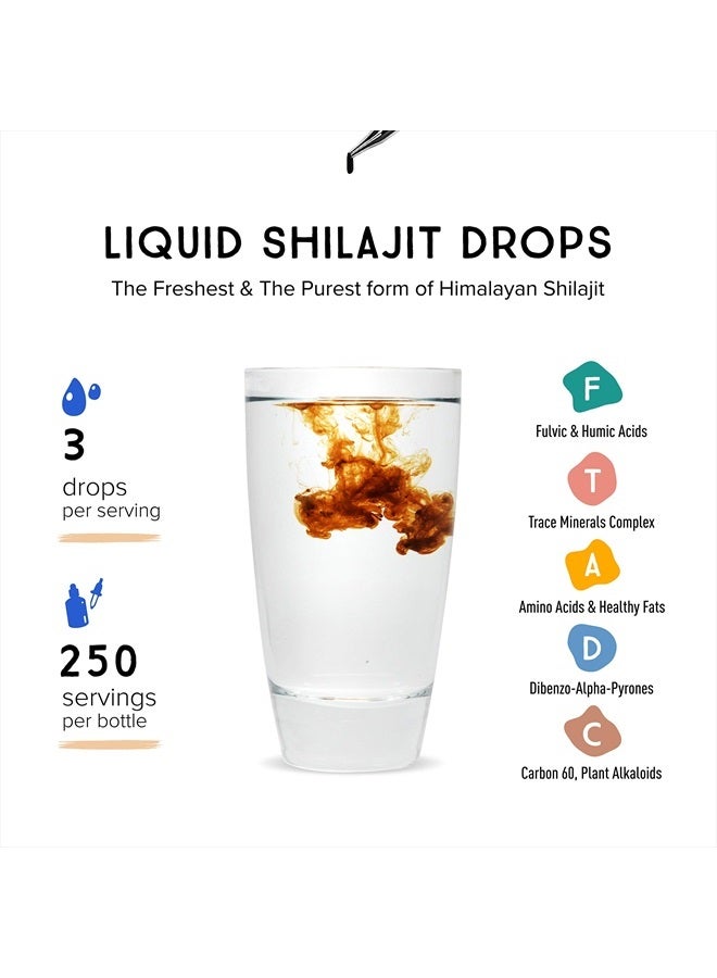 Pure Himalayan Shilajit قطرات سائلة، أصلية ونقية، معادن تتبع طبيعية ومركب حمض الفولفيك (50 مل، عبوة من 1) - Image 3