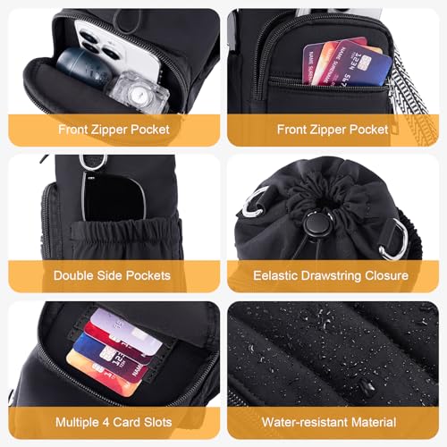 Lexiyat Water Bottle Bag 40 oz Crossbody Water Bottle Holder for Walking Hiking Insulated Compartment Carrier Purse with Adjustable Strap Black - Image 3