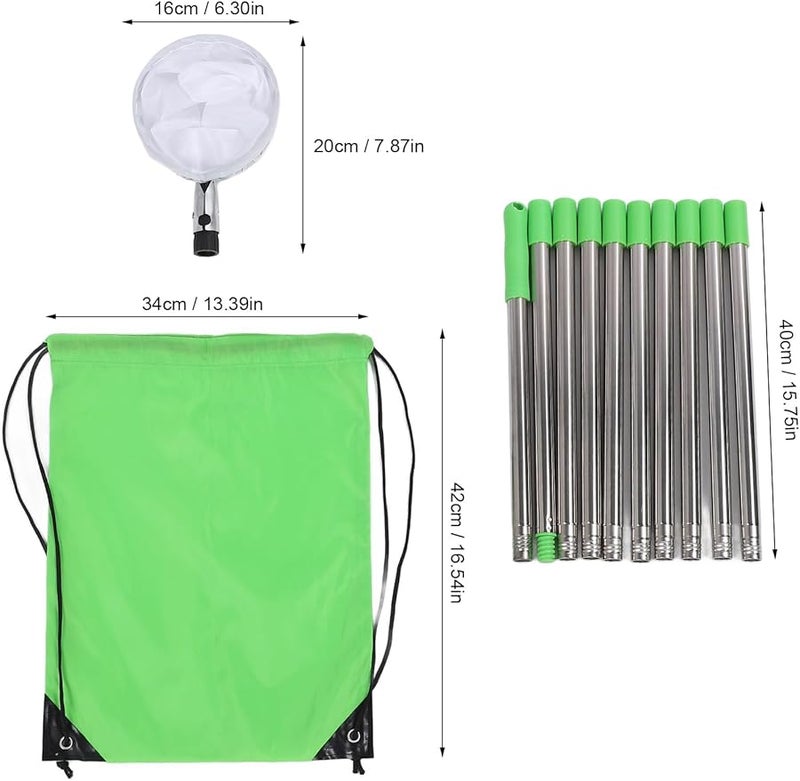 Adjustable 10 Section Fruit Picker Bag Lightweight Stainless Steel Pole For Orange Pear Kiwi - Image 3