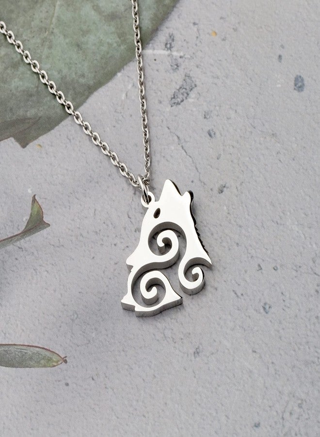 AKTAP Wolf Pendant Necklace W Necklace Symbol Howling Animal Jewelry - Image 4