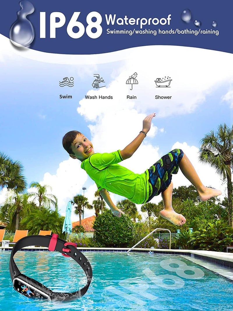 ZONEY Kids Fitness Tracker,Activity Tracker with HR Sleep Monitor,11 Sport Modes Kids Smart Watch with Alarm Clock and Reminder, Step Calories Counter, IP68 Waterproof (Black) - Image 5