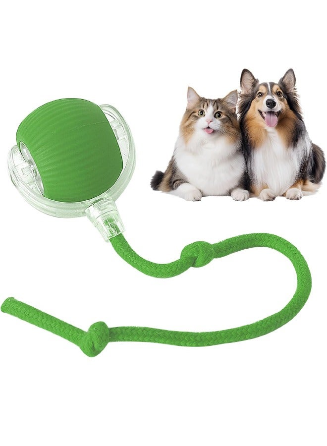 Interactive Rolling Pet Toy Ball, 360° Smart Automatic Self Rolling Cat Dog Ball Toys, Smart Interactive Pet Toy Ball, USB Rechargeable Cat Toys Ball, Automatic Electric Moving Ball Toy for Indoor Cat/Dog (Green) - Image 1