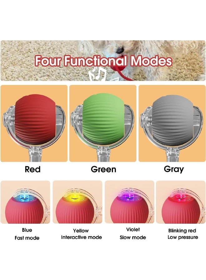 Interactive Rolling Pet Toy Ball, 360° Smart Automatic Self Rolling Cat Dog Ball Toys, Smart Interactive Pet Toy Ball, USB Rechargeable Cat Toys Ball, Automatic Electric Moving Ball Toy for Indoor Cat/Dog (Green) - Image 2