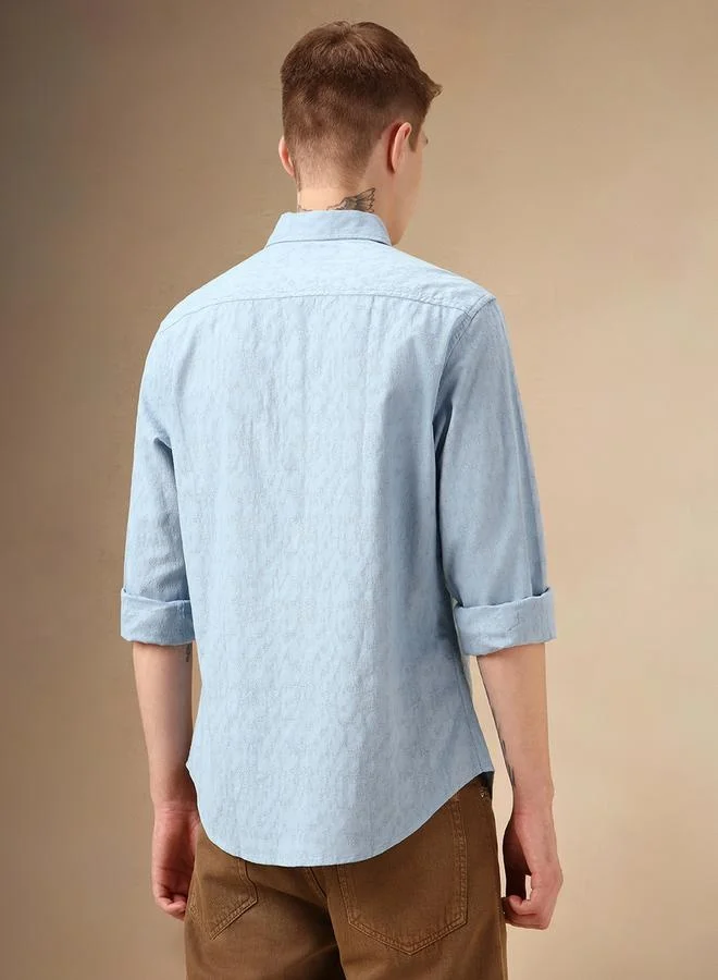 Dennis Lingo Dennis Lingo Solid Relaxed Fit Spread Collar Shirt