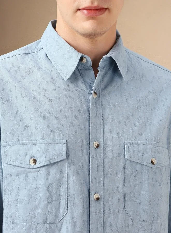 Dennis Lingo Dennis Lingo Solid Relaxed Fit Spread Collar Shirt