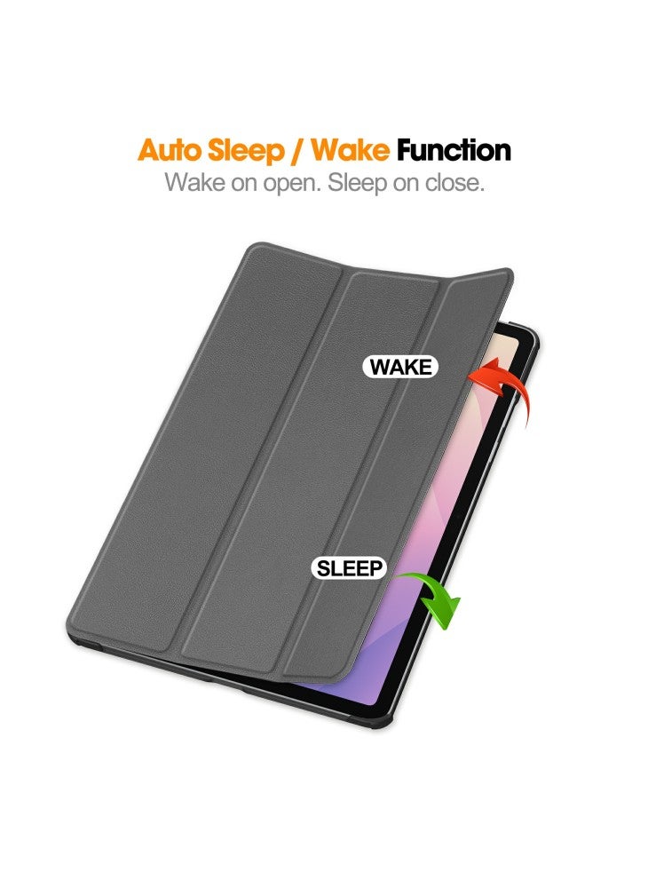 For Samsung Galaxy Tab S11 Case Anti-Drop Leather Stand Tablet Cover - Grey - Image 2