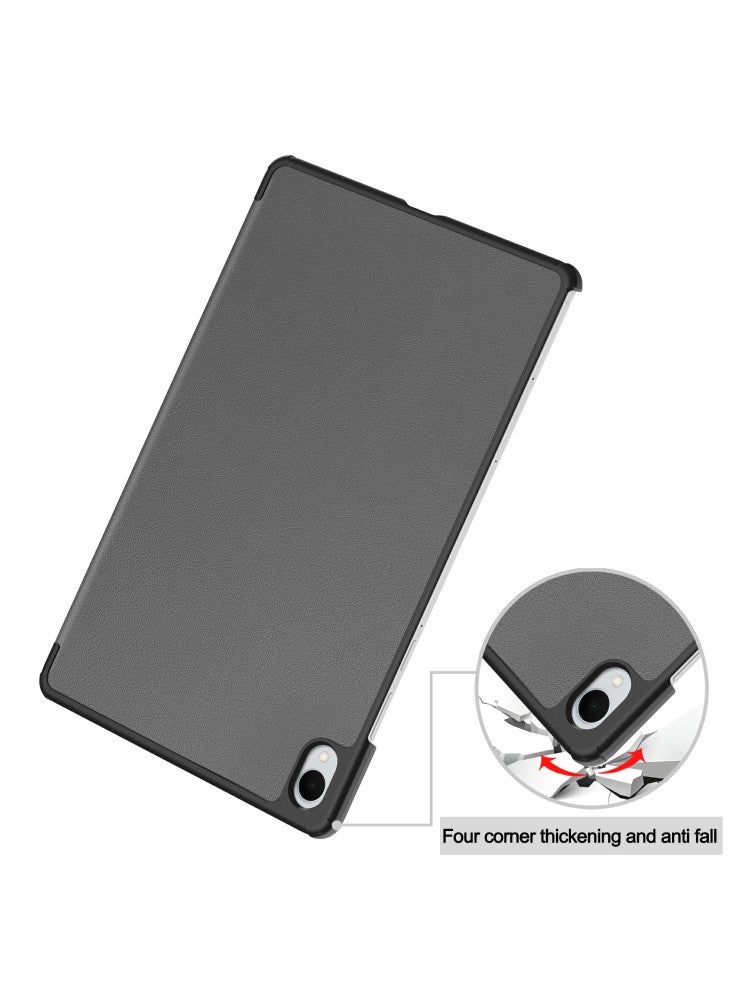 For Samsung Galaxy Tab S11 Case Anti-Drop Leather Stand Tablet Cover - Grey - Image 5