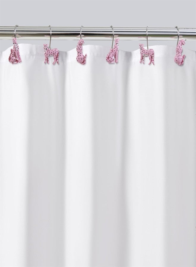Aldopein Leopard Decorative Shower Curtain Hooks Rings for Summer Tropical Plants Jungle Shower Curtain Bathroom Decorations Accessories, Metal Rustproof Cute Animals Groovy Shower Curtain Hooks - Image 2